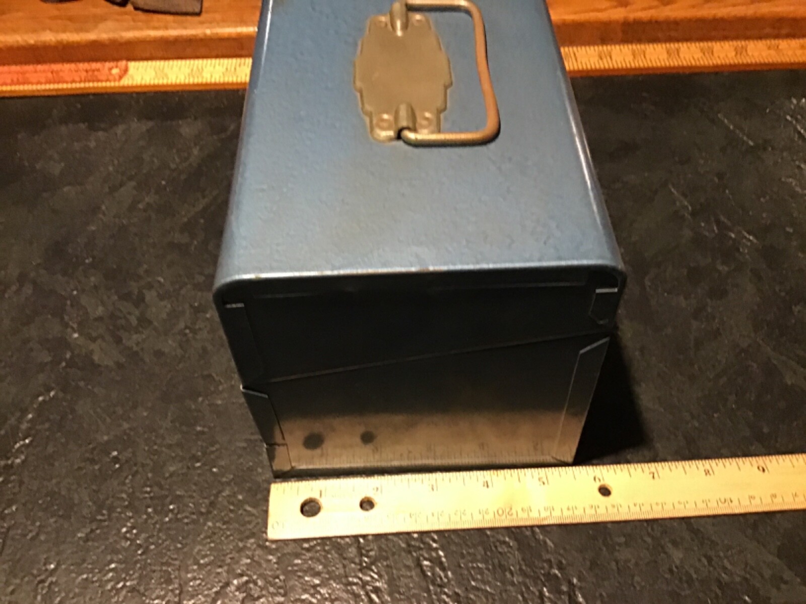 Box, Blue Metal Film Storage Box, Vintage and Unique, Carry Box for 12 film reel