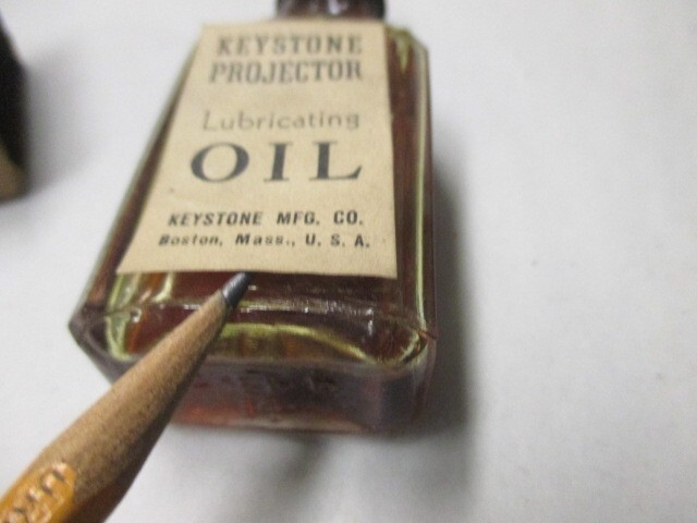Vintage Keystone Projector Lubricating Oil boston movie machine accessory bottle