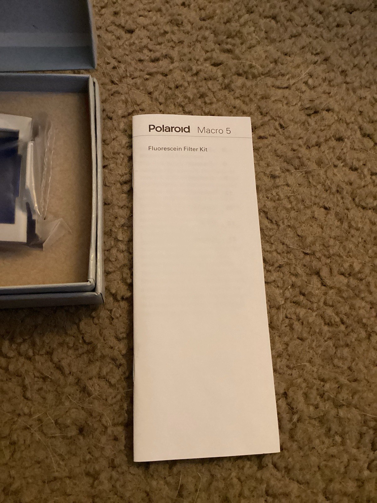 Vtg POLAROID FLUORESCEIN FILTER ATTACHMENT FOR MACRO 5 SLR CAMERA NOS +Booklet