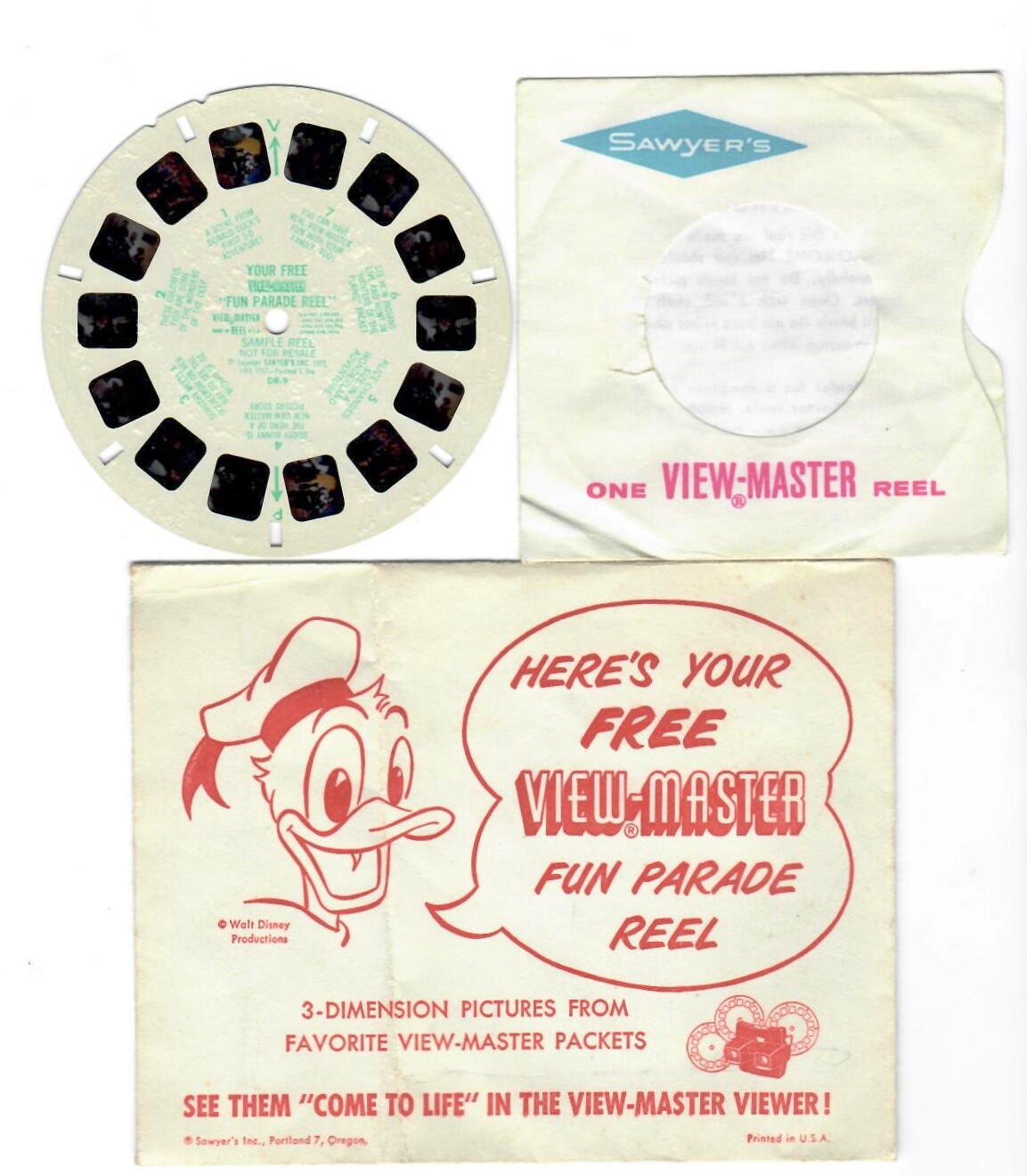View-Master Reel – 1954 to 1957 – Fun Parade Demonstrator DR-9 – FREE USA SHIP