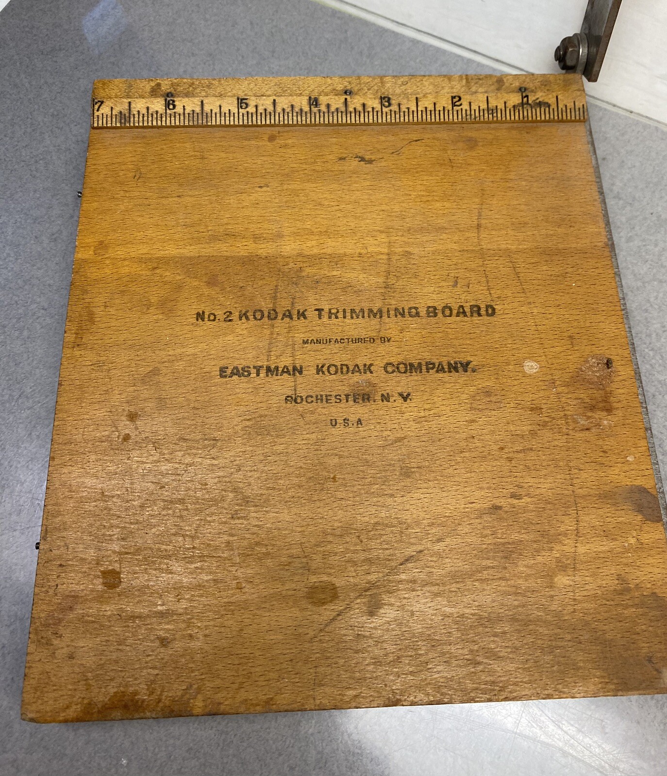 Vintage No. 2 Kodak Trimming Board EASTMAN KODAK Advertising Paper Cutter