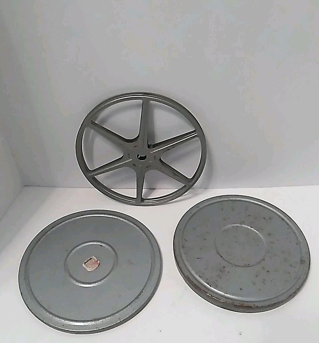 Vintage 7″ Metal 8mm Film Reel & Canister KENCO Burlington WI Steampunk
