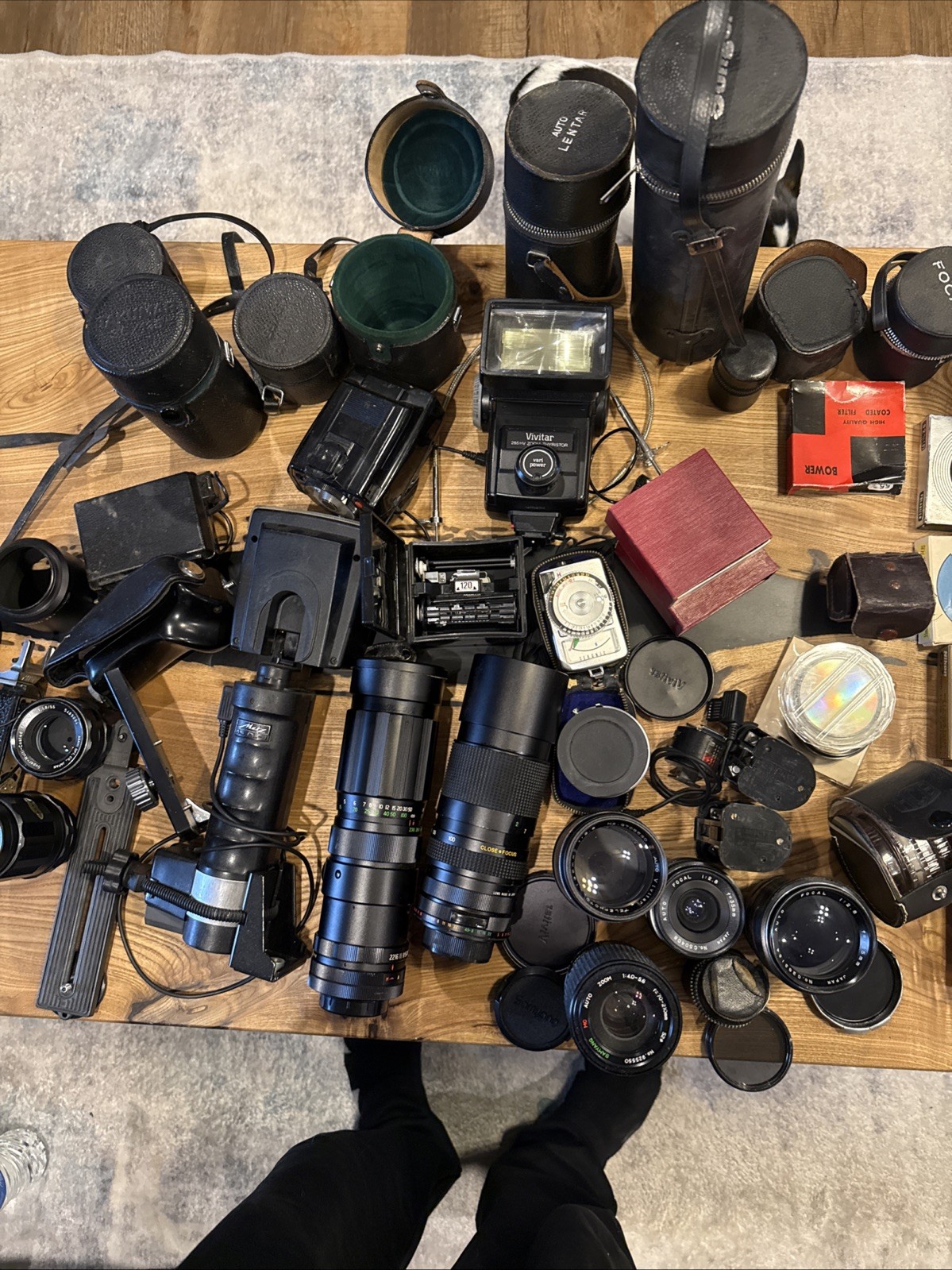Large Vintage Group Lot Of Camera Equipment Accessories Lens Flash Filter Etc