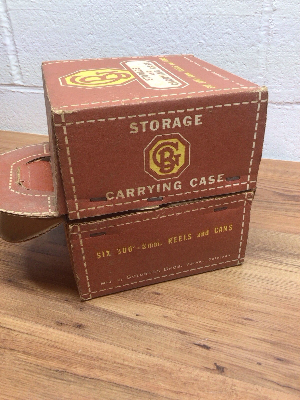 Goldberg 8mm 200ft Brown Metal 5″ Film Reel & Canister 6pc w Storage Carry Case