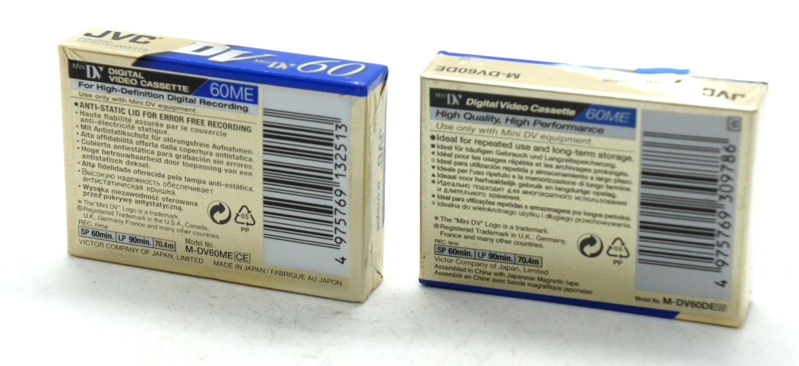 5 PCS JVC TDK Sealed Mini DV Digital Video Cassette DVC 90Min LP Mode 60min SP
