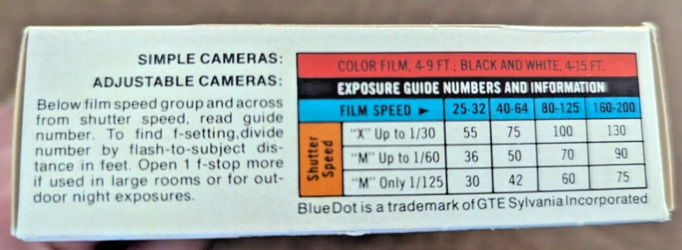 Vintage Collectible Useable Sylvania Blue Dot Flashcubes.