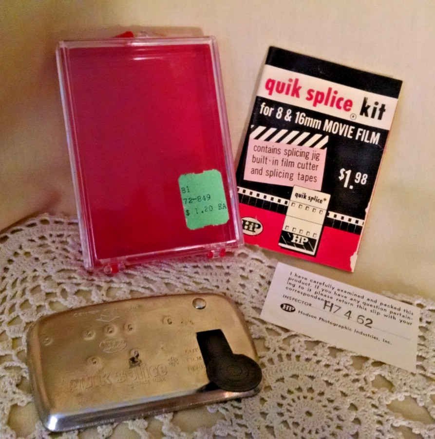 Slice Kit Quik Hudson Photographic 8 mm 16 mm Film Org Case Instructions 1961