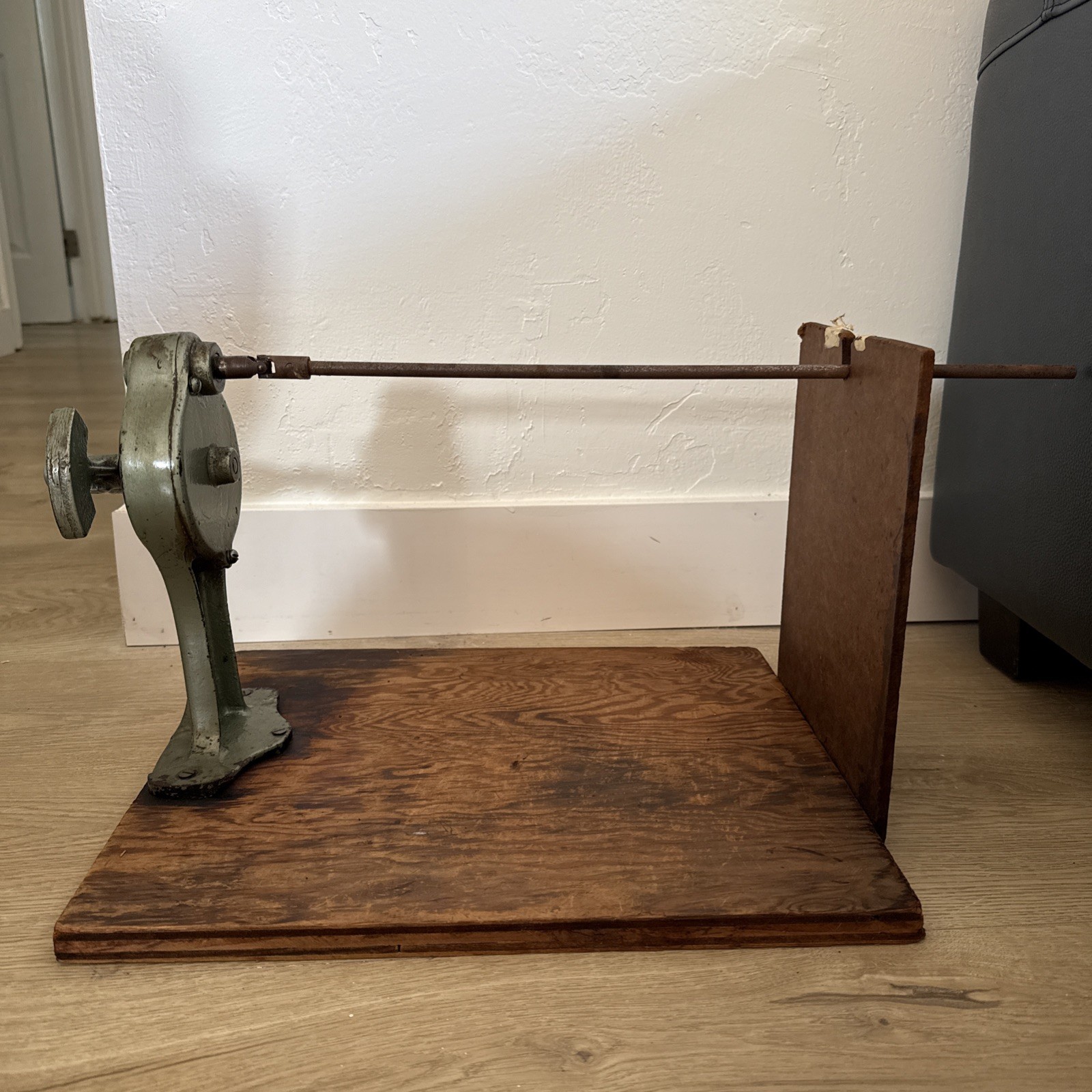 Antique Neumade Everwear Cast Iron Manual Film Rewinder Working and Mounted