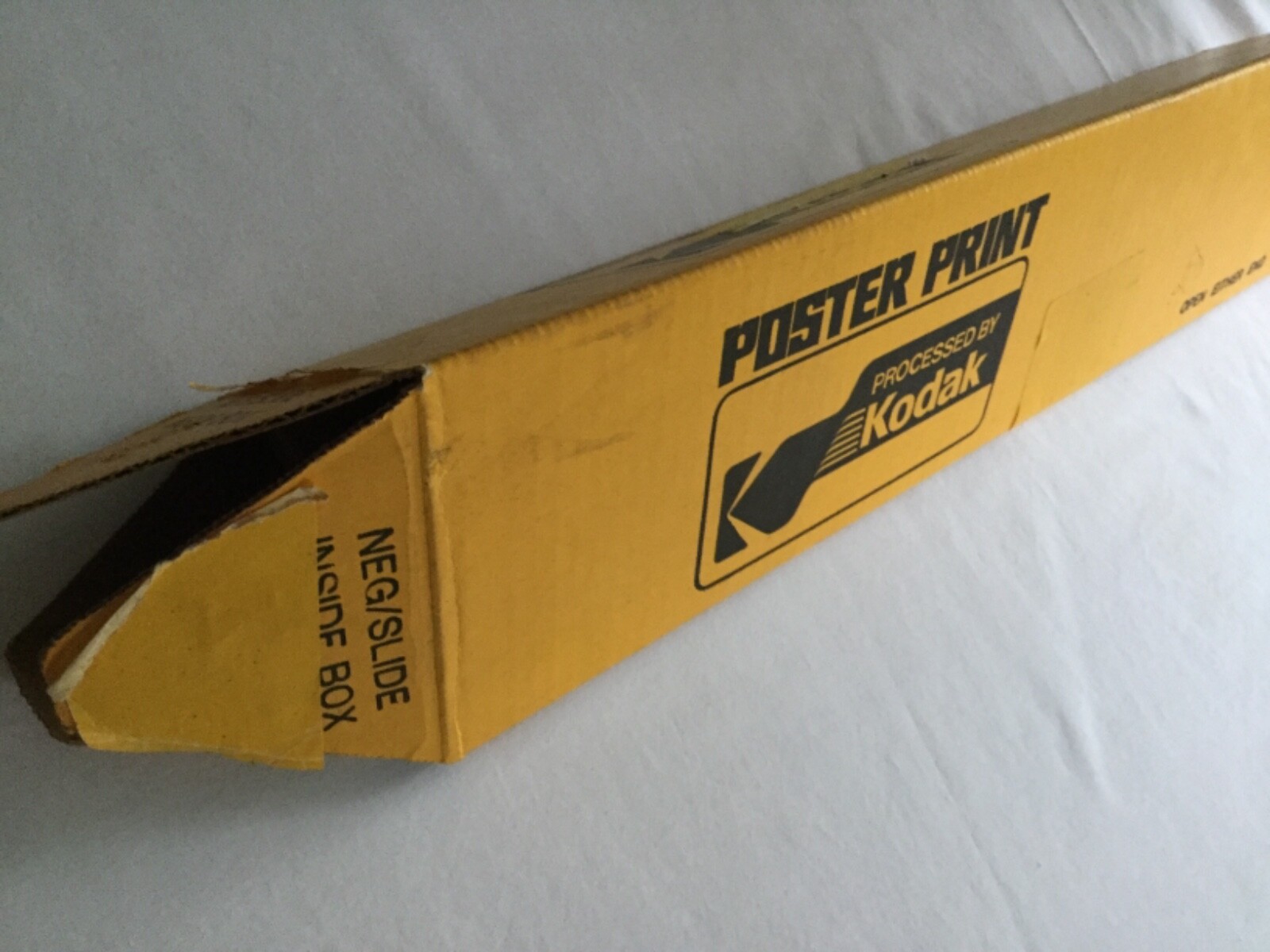 Vintage Kodak Poster Print Shipping Box – Triangular Cardboard – 21 1/2″ Long