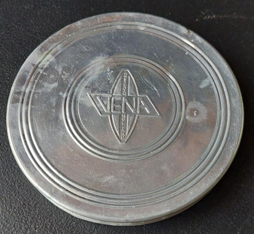 VENA OF AMSTERDAM, HOLLAND. FILM REEL AND CANNISTER. ALL ALUMINUM SET.
