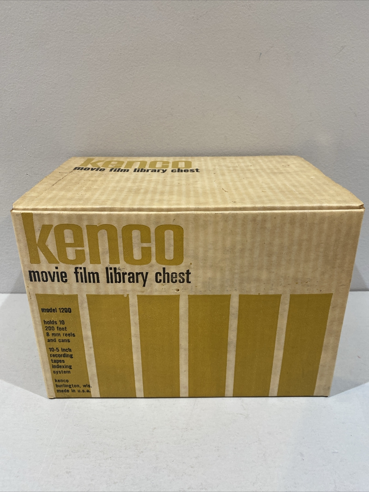 Vintage Model 1200 Kenco Movie Film Library Chest In Original Box + Index Card