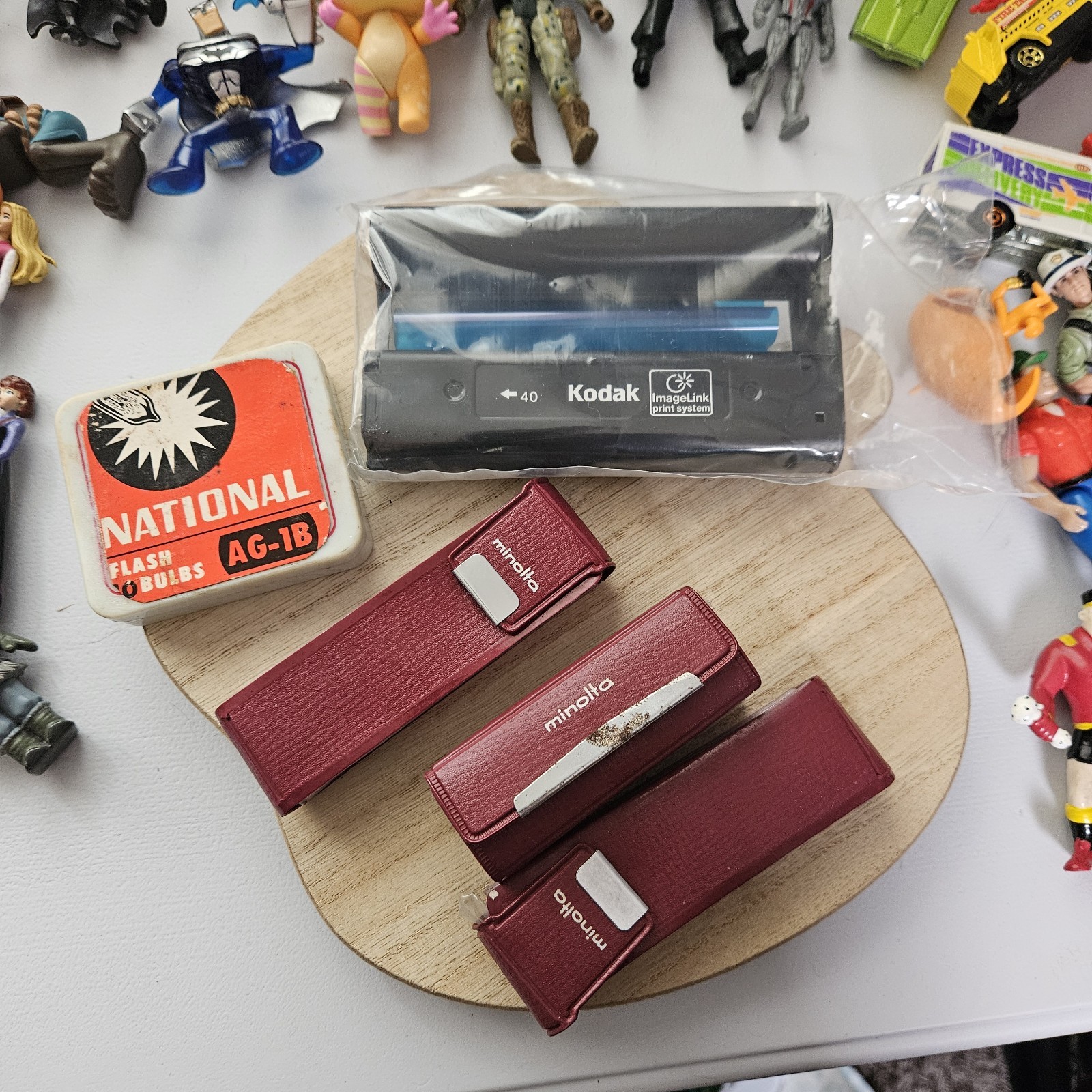 Vintage Minolta Close Up Lens, National Flash Bulbs & Kodak Toner