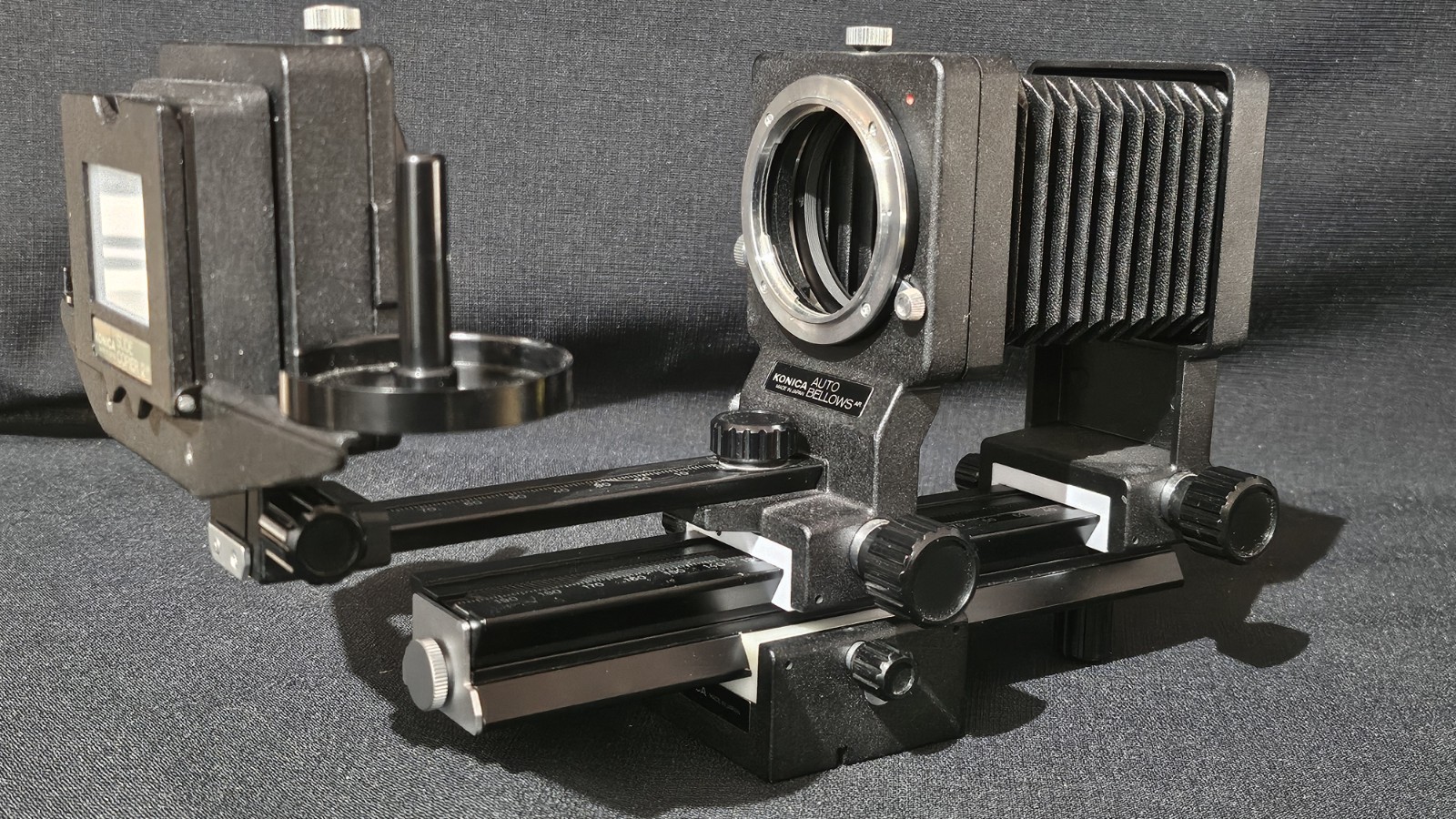 Konica Auto Bellows AR Macro Stand AR Slide Copier 2 AR with Boxes & Extras
