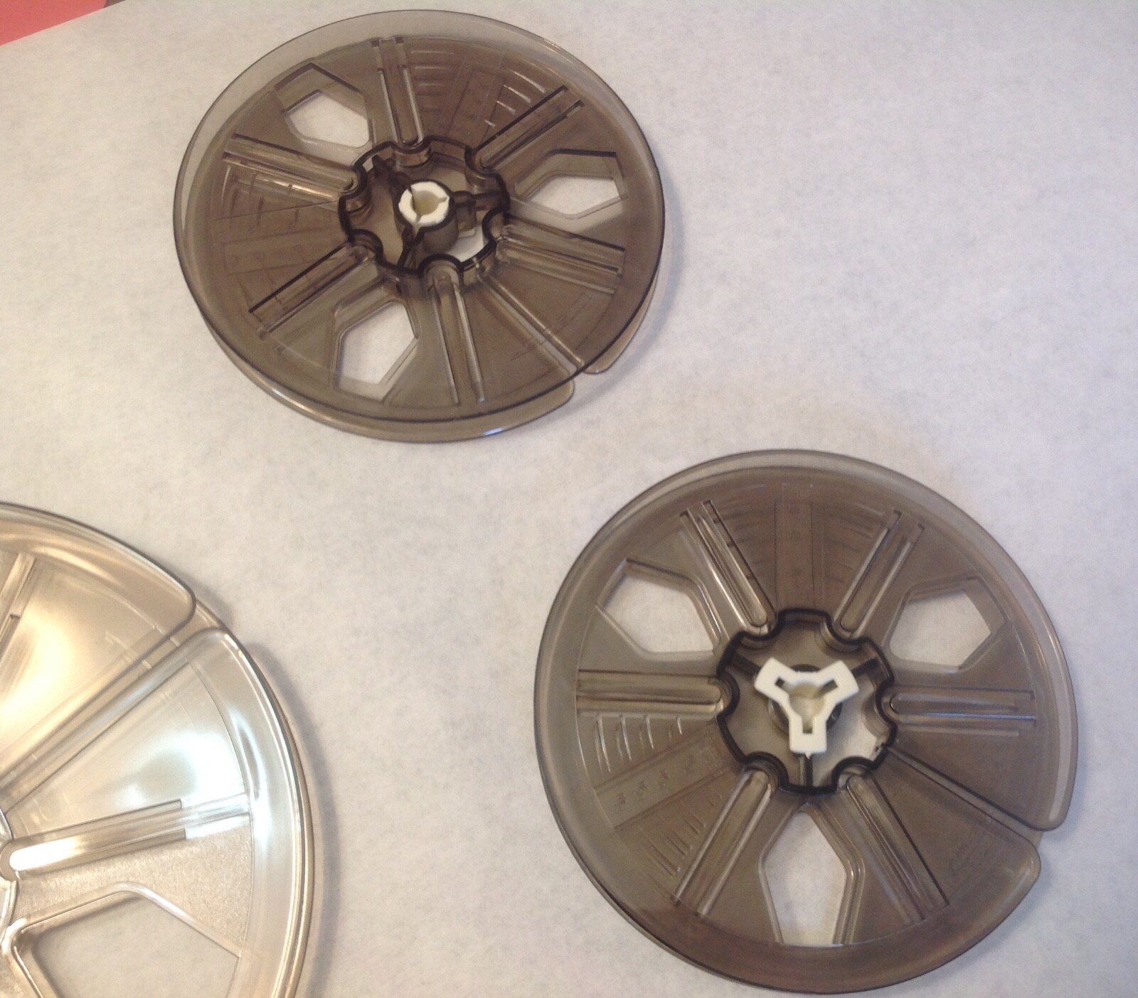 Tuscan dual 8mm film reels+cans Man. Aut. load 400ft made in Australia LOT OF 5