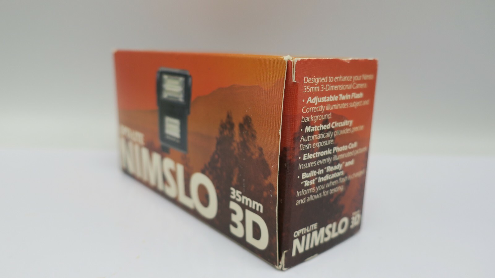 Opti-Lite Flash For Nimslo 35mm 3D camera Box / Manual & Foam Inserts Only