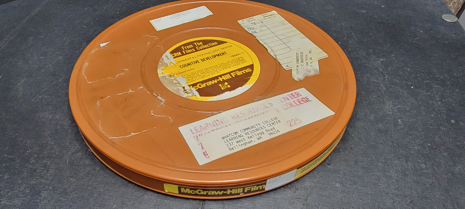 Tayloreel Corp Rochester N.Y. 16MM 800 Metal Film Reel in Plastic Canister Case