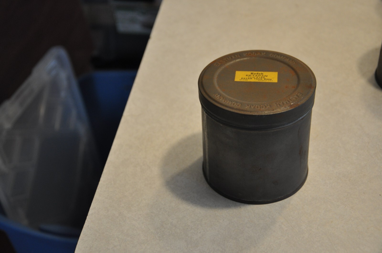 Vintage Eastman Kodak Company Film Metal Canister Estar Thick Base Large Size