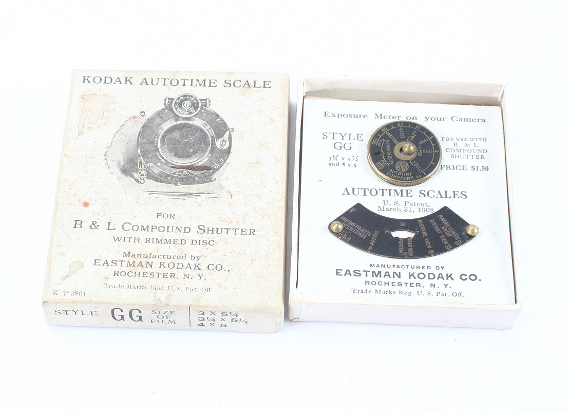 KODAK AUTOTIME SCALES FOR CAMERA SHUTTERS TYPE GG (READ)/cks/199075
