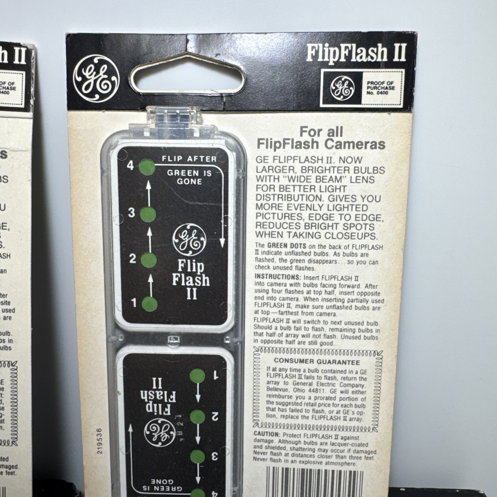 Vintage GE Flip FlSH II 8 Flashes Lot of 4 Free Shipping