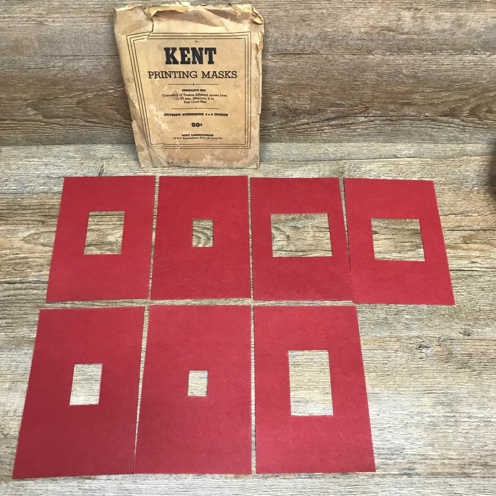 Vintage Printing Masks by Kent Laboratories Photography Condition Is Pre-Owned