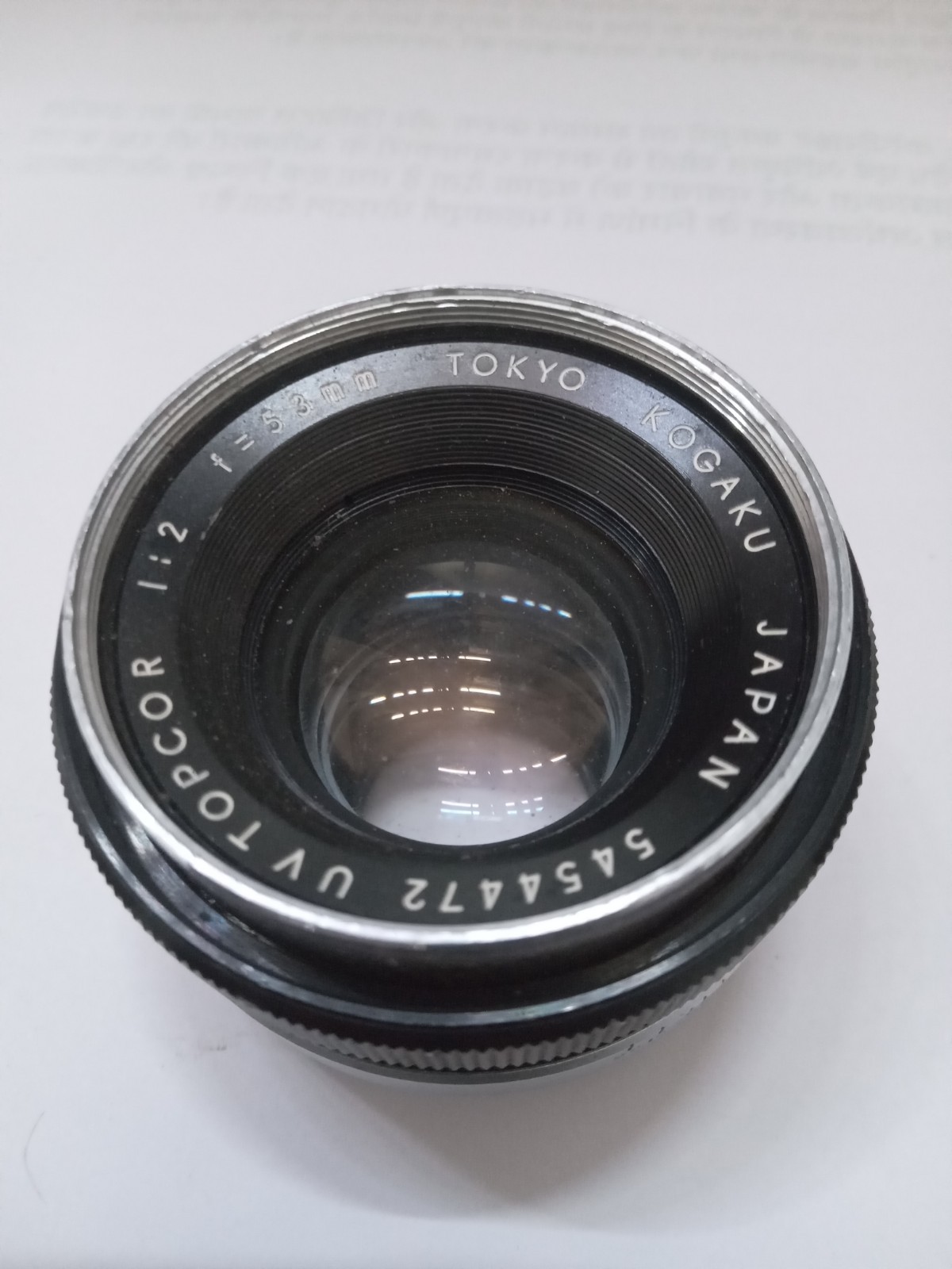 Tokyo Kogaku Topcon UNI 53mm F2 Topcor Lens AS IS
