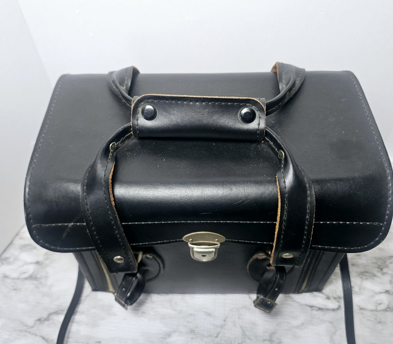 Vintage Kali-Bag Black Leather Camera Bag Large Kalimar Made in Japan