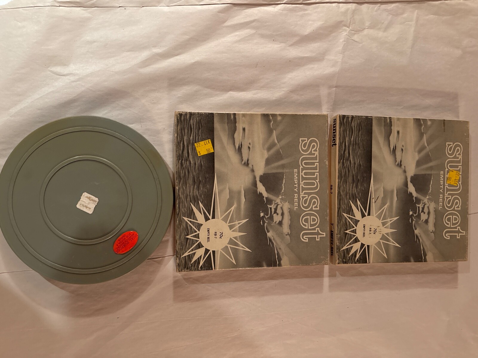 lot(3) 7″ Empty Plastic Reel Canister