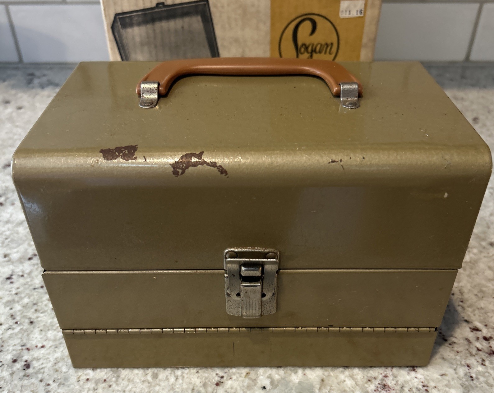 New NOS Vintage Logan 183PL All Metal Reel Chest For Movie Reels & Cans