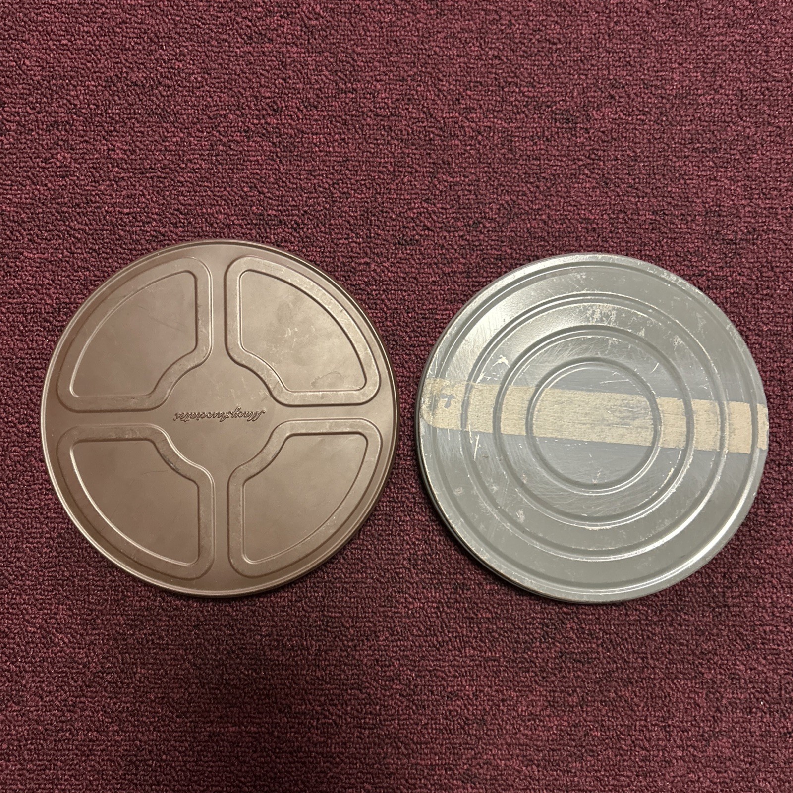 Lot of 2 EMPTY/No Reel Vintage Film Canisters: 2 Metal