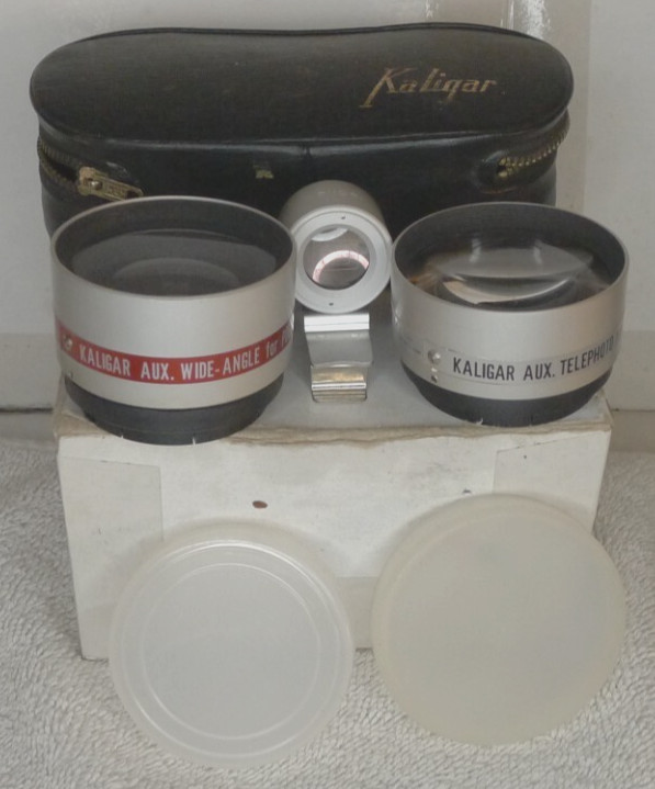 Kaligar Aux Telephoto & Wide Lens Set +Finder &Case for Polaroid 100 101 103 104