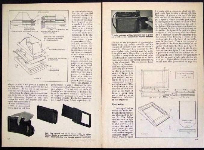 Filmpack adapter for vintage Kodak Roll Film type camera 1945 How-To build PLANS