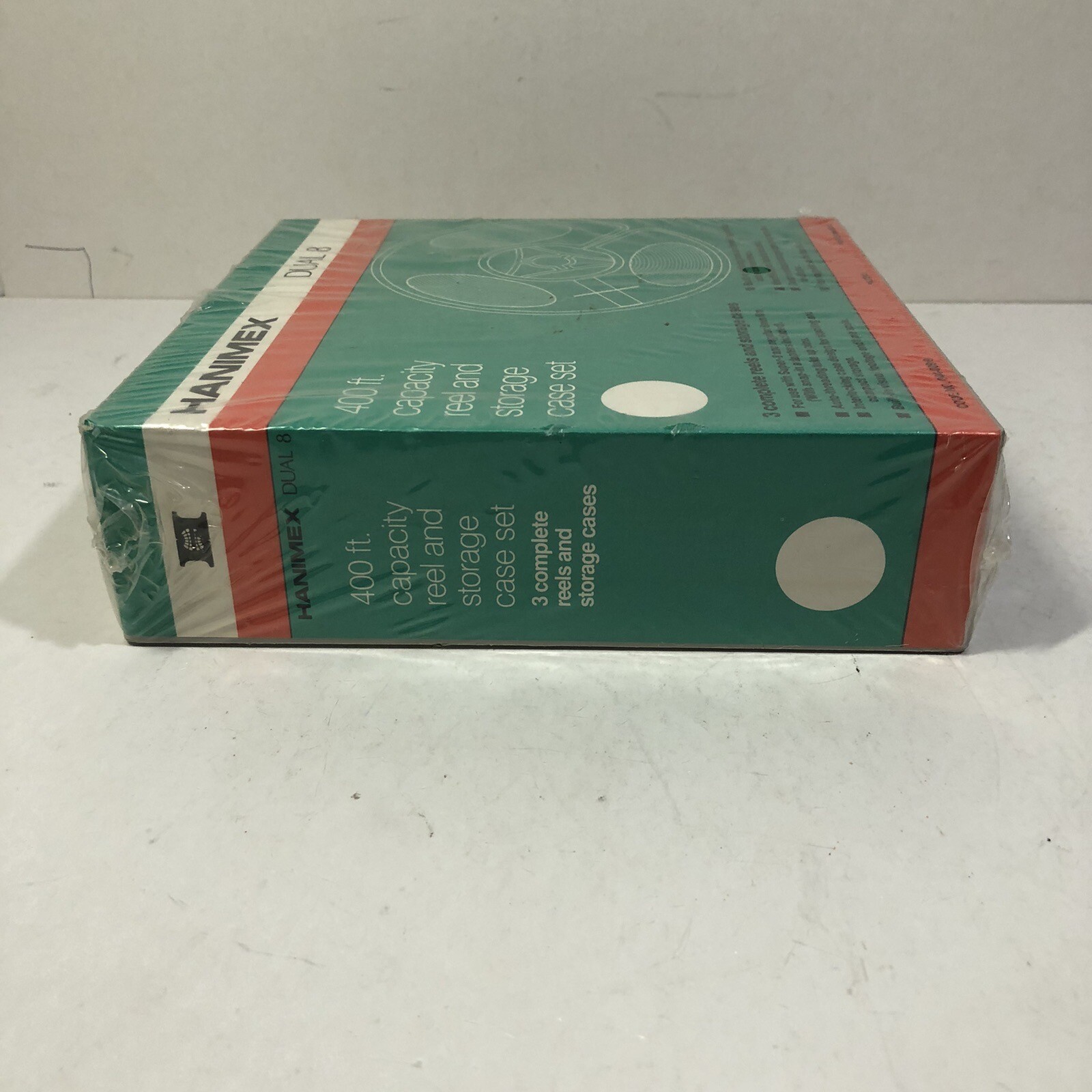 SEALED NEW Hanimex Dual 8mm 400′ Capacity Super 8 Reel & Storage Case Set of 3