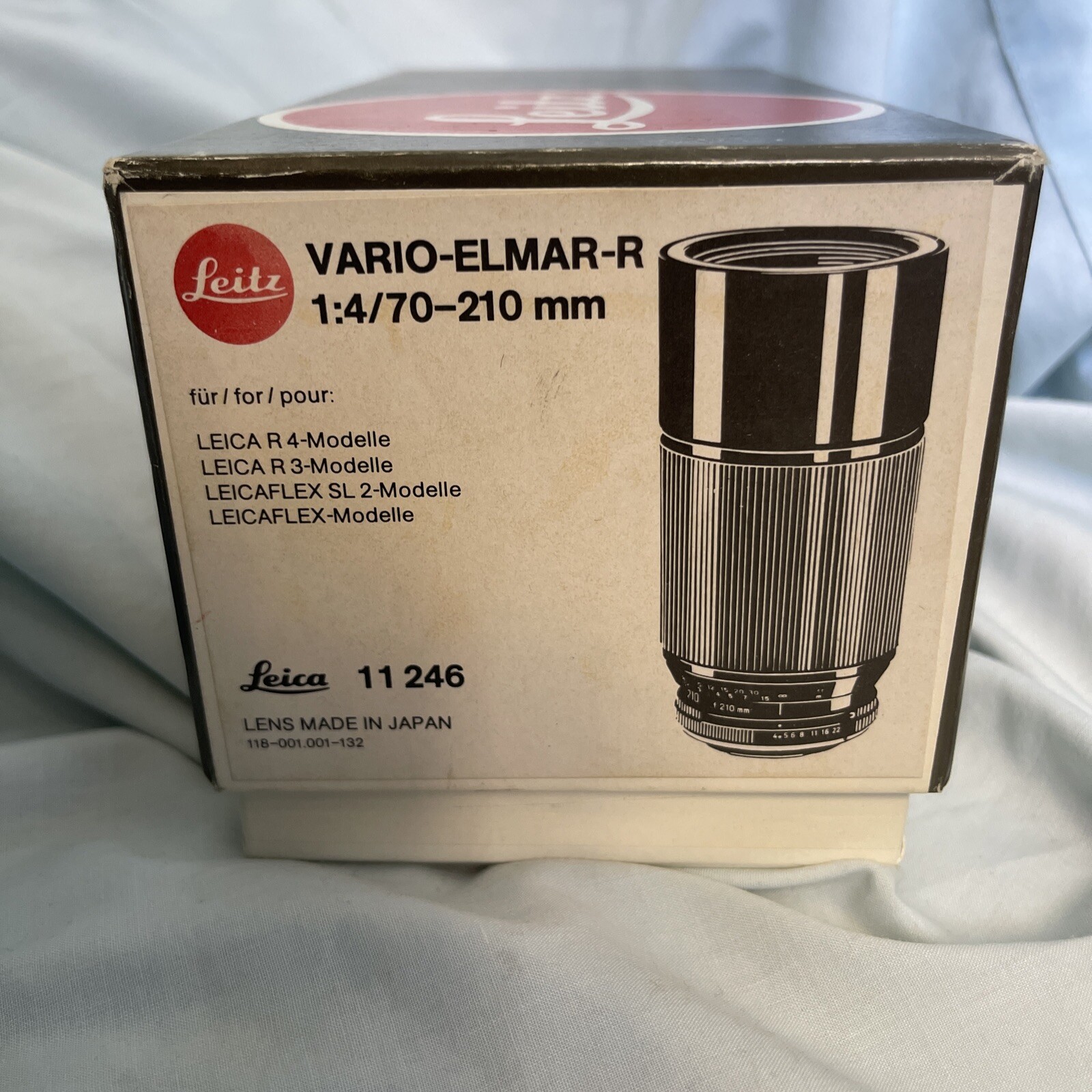 Leitz Leica VARIO ELMAR R 4 / 70-210 Empty Box With Manual Warranty Foam # 11246