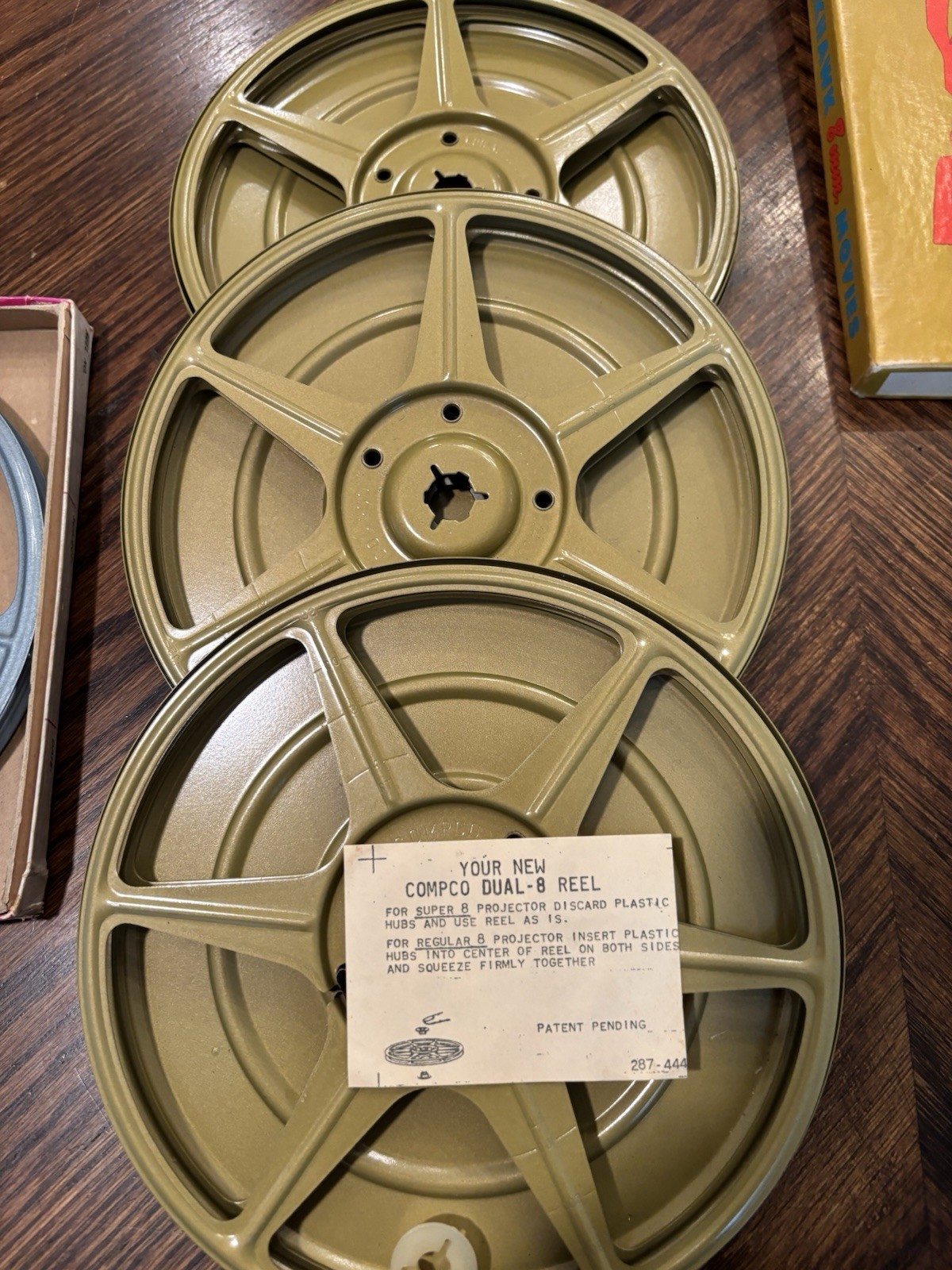 Lot Of 7) Vintage Dual 8MM Reel to Reel w/ Metal Case Topps Kmart Focal 5″