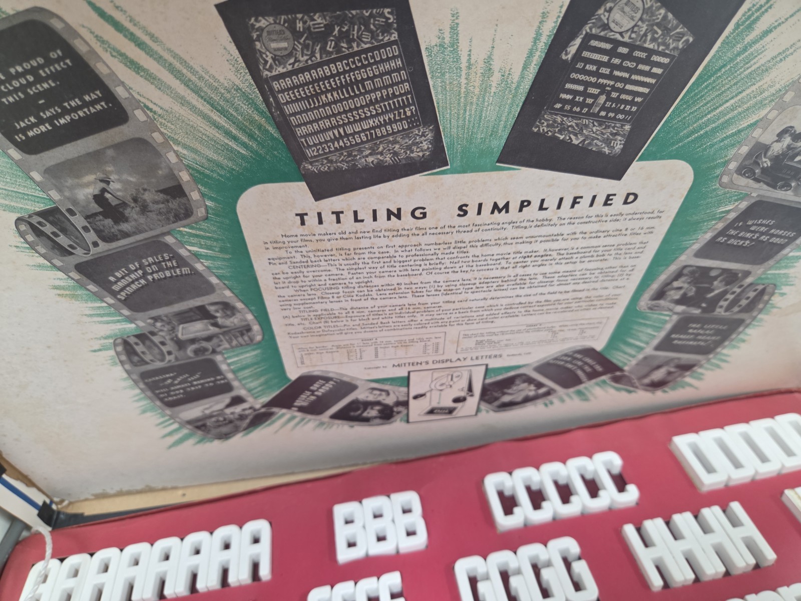 Vintage Mittens Professional Movie Titlers Pinless Lettering Set SLT-2