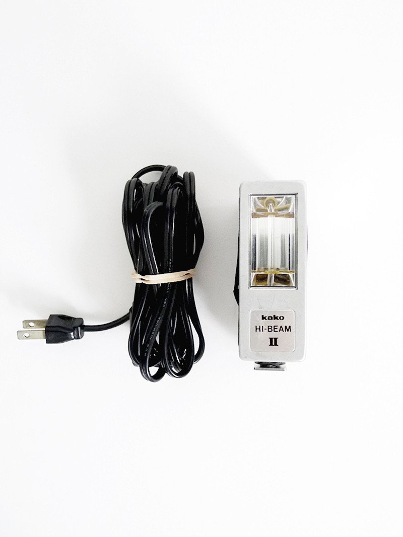 RETRO VINTAGE KAKO HI-BEAM II Camera Flash + Power Cord TESTED For Parts Japan