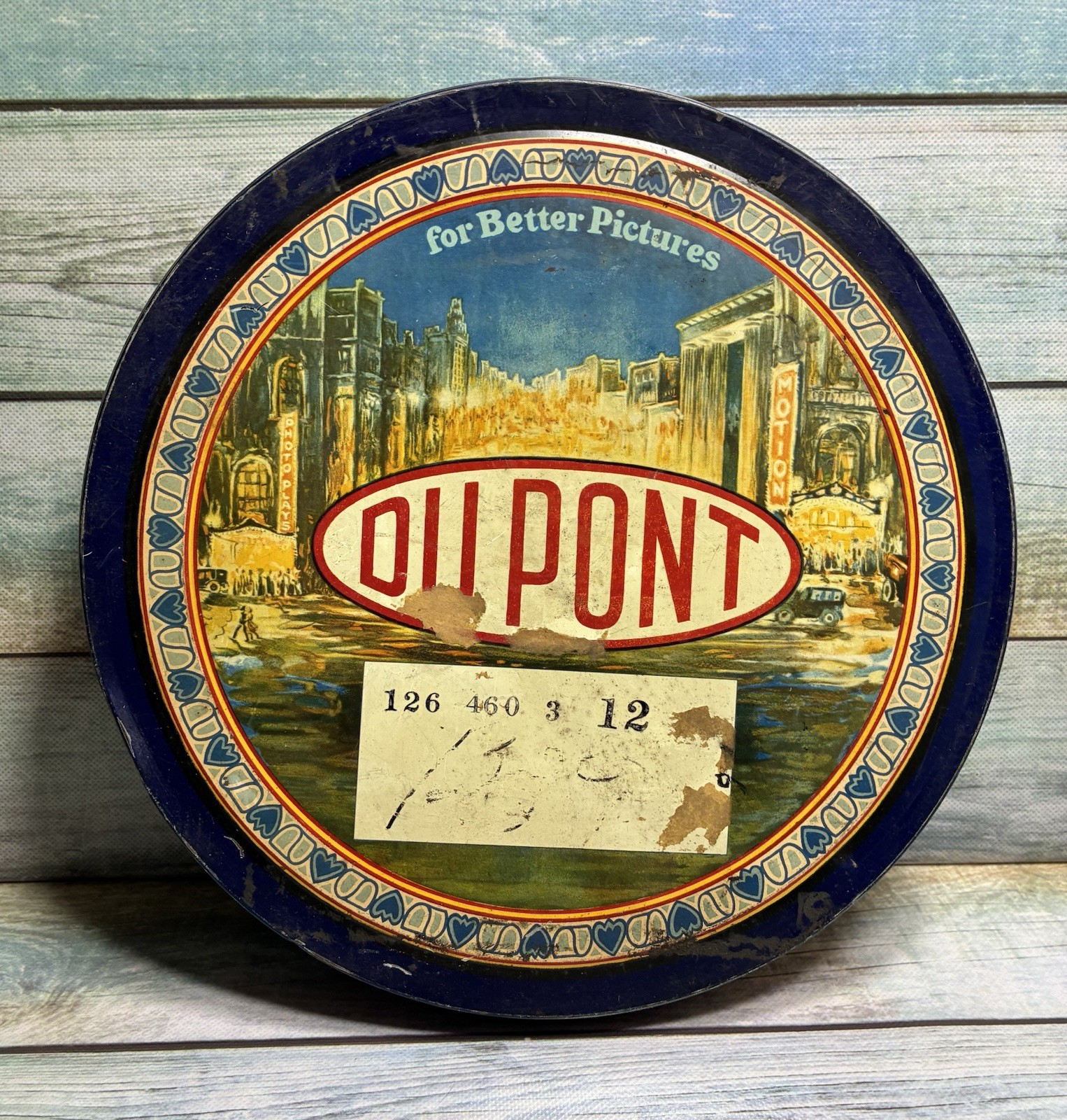Vintage Early 1900’S DUPONT Movie Film Motion Picture Can Large 10 3/4″