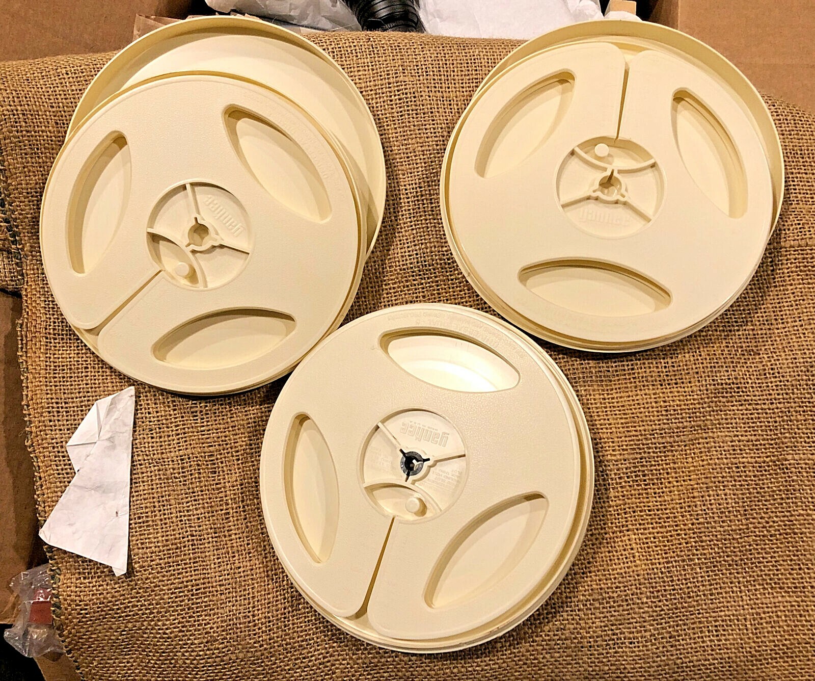 Three Vintage Yankee Dual 8 Super 8 Std 8 400ft reels And Cases Universal Unused
