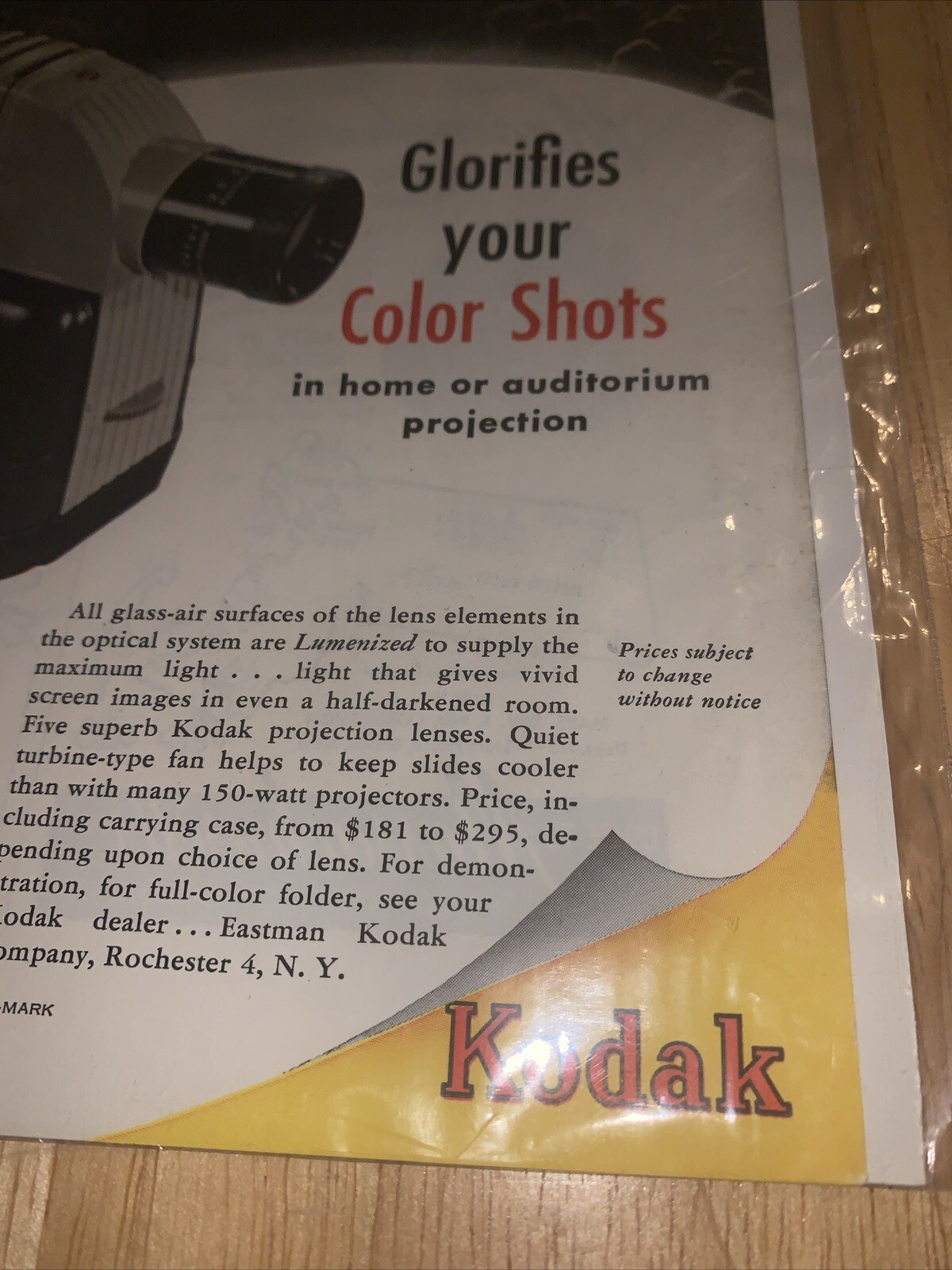 1948 vintage original color ad Kodak Kodaslide Projector Master Model (AD ONLY)