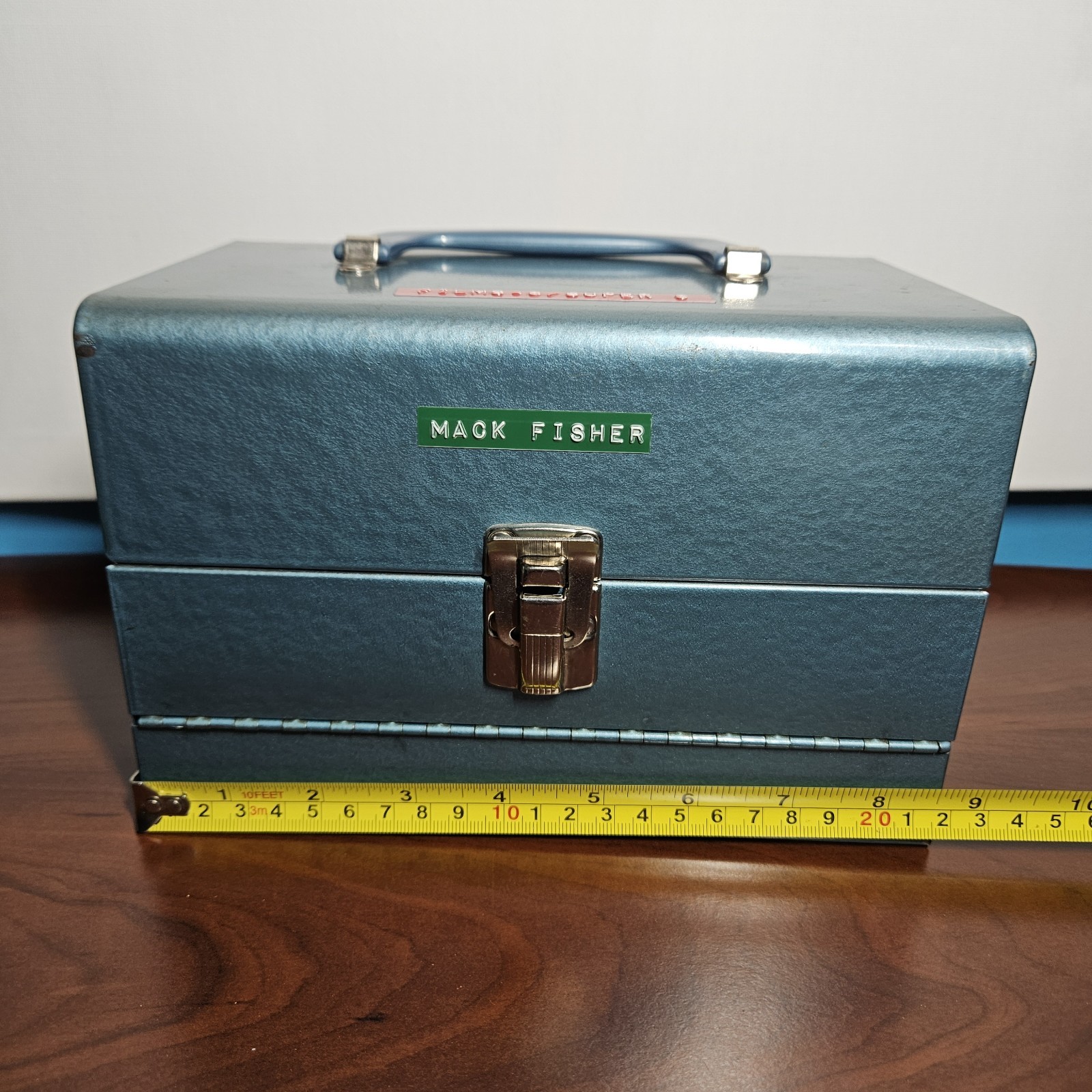 Vintage Logan Deluxe Metal 8mm Film Reel Metal Chest 12 Slots – Blue