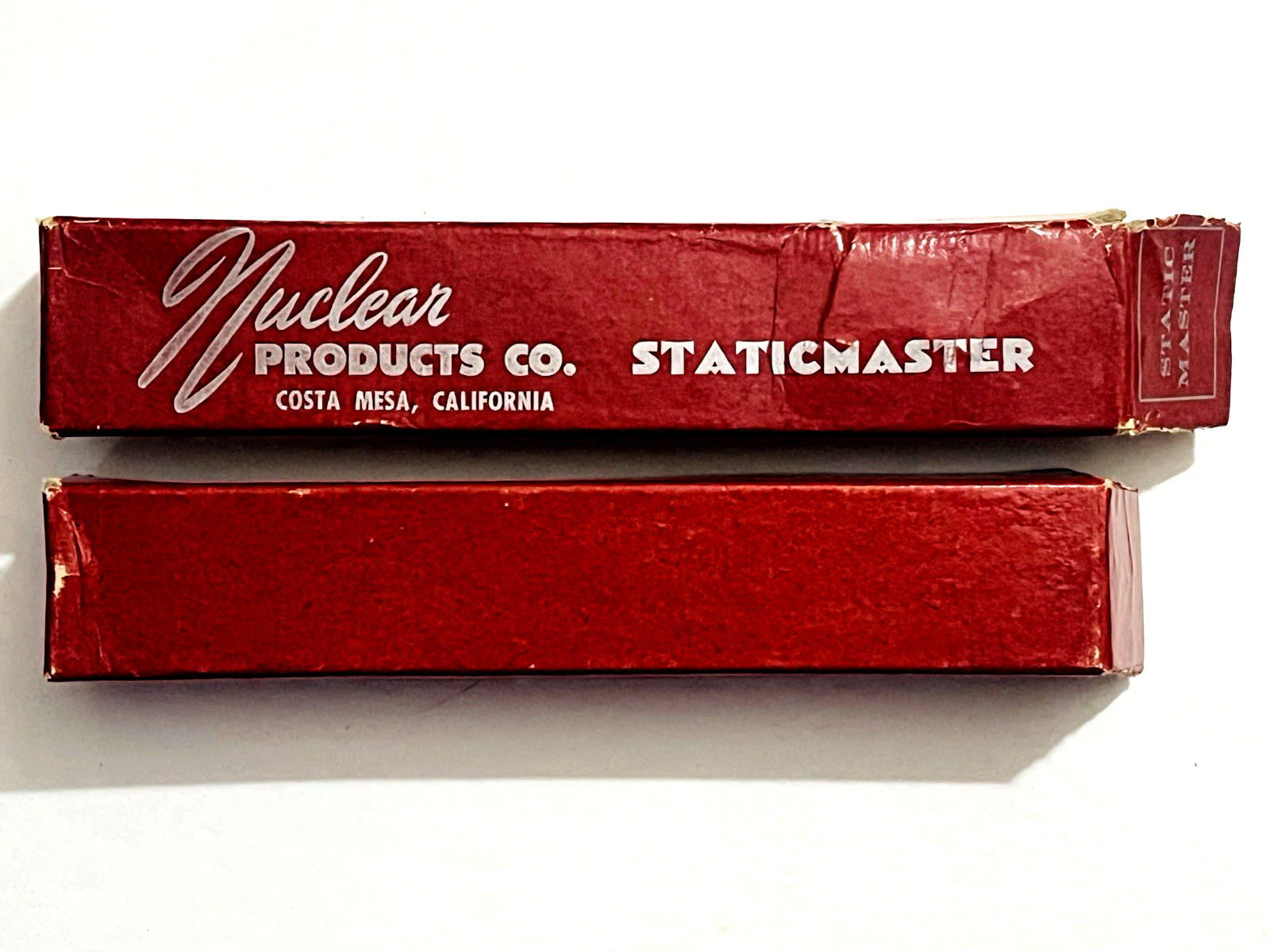 STATIC MASTER NUCLEAR PRODUCTS VINTAGE 1953 ANTI-STATIC BRUSH w/WOODEN HANDLE