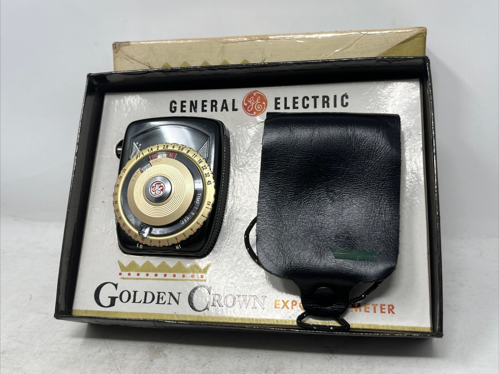 GOLDEN CROWN EXPOSURE METER GE Vintage Orig Box & Instructions GENERAL ELECTRIC
