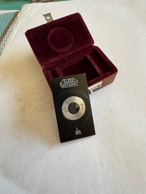 Leica Leitz Calibration Slide 1/100 millimeter from Wetzlar w/ box
