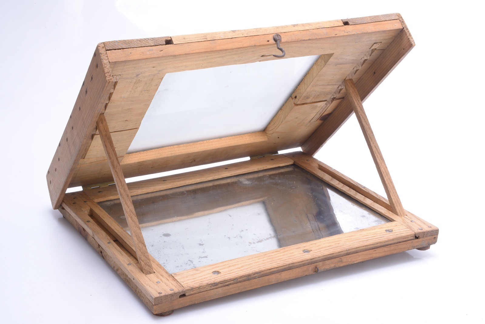 ✅ RETOUCH, RETOUCHING DEVICE LARGE ANTIQUE 19X19CM FORMAT MIRROR & FOCUS SCREEN