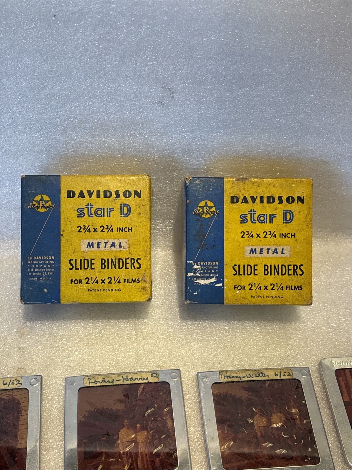 Vtg Lot of 28 Photos From 1950’s In Davidson Star D Slide Binders Beach, Family