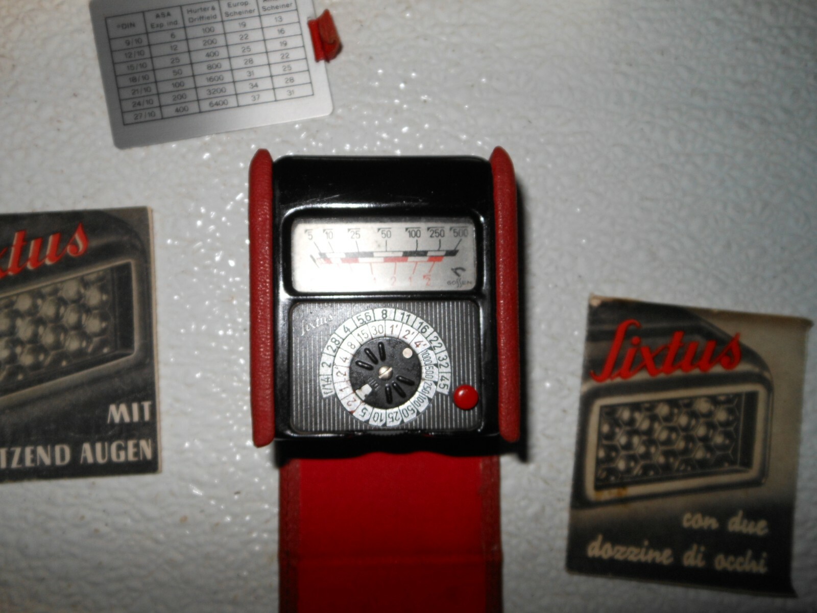 Vintage Gossen Sixtus Light Meter + Case + Docs 