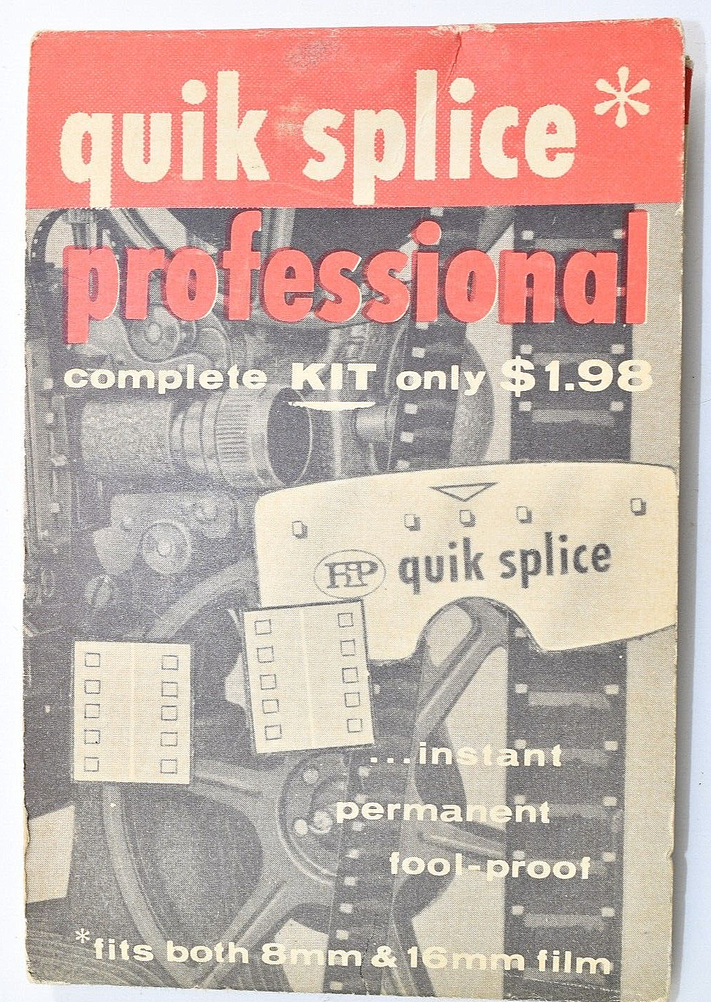 Vintage 1957 Quik Splice Professional Kit 8 & 16MM Film Hudson Photo HPI
