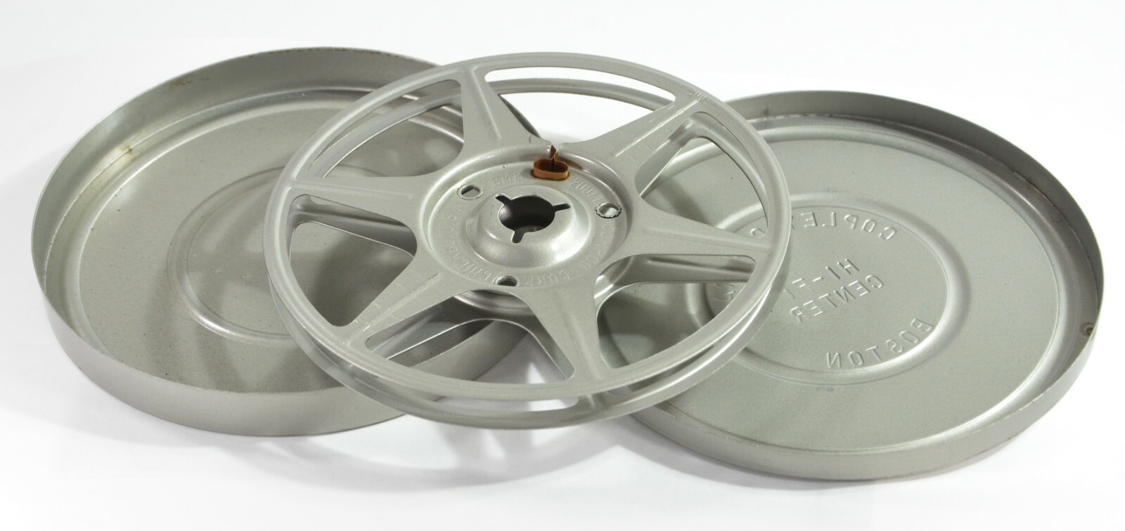 Vintage 8mm Film Metal Reel & Can (Compco), 1960’s/70’s from Boston camera store
