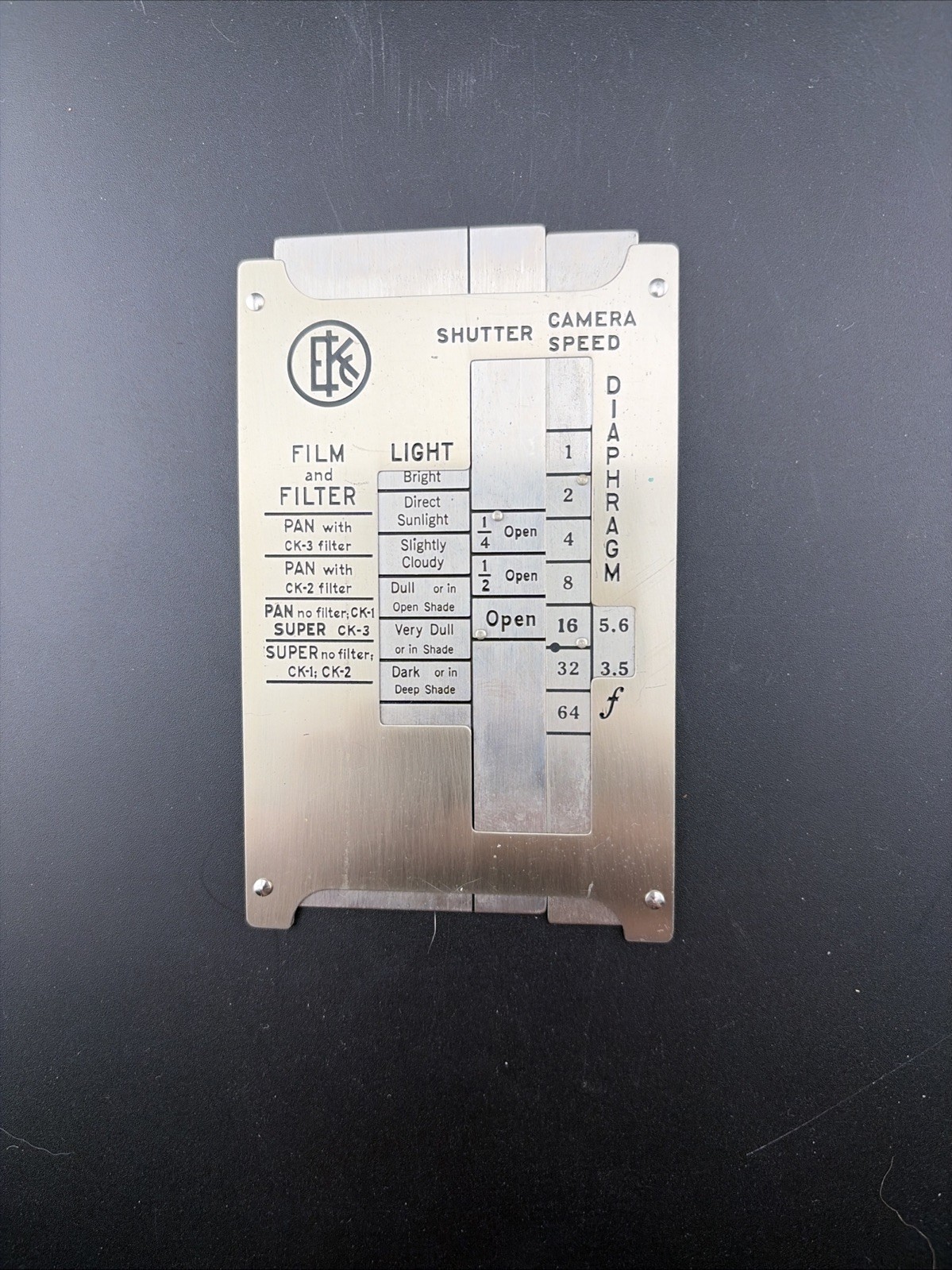 Vintage c 1930s CINE – KODAK Exposure Scale Metal