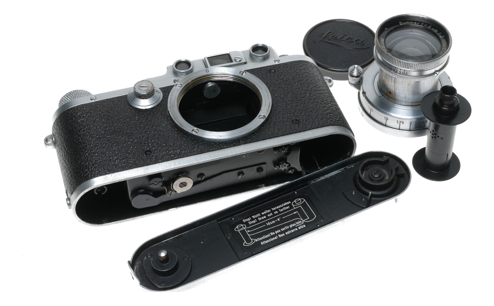 Leica IIIa LTM Leitz film camera Summar f=5cm f2 lens case cap